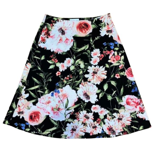 New York & Company Dresses & Skirts - New York & Company Stretch Floral Flare Zip Up Skirt - Size 8